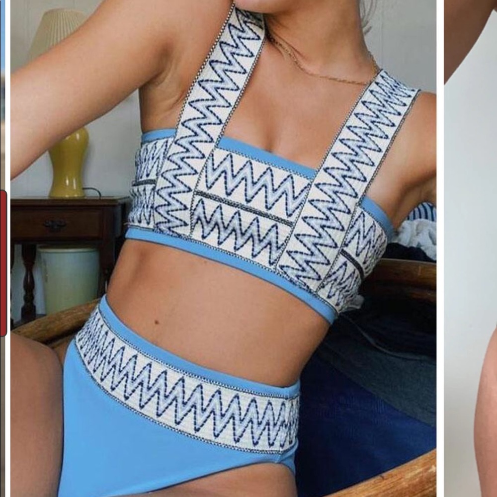 Never worn embroidered bikini